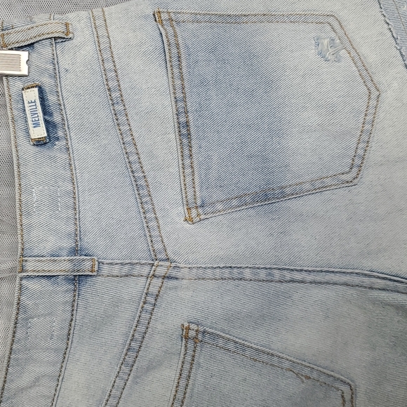 Brandy Melville High Waist Distressed Denim Short 26W Light Blue - Picture 4 of 4